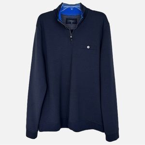 Ted Baker London Peper Trim Half Zip Pullover Blue Sz * XXL 2XL Ted B Sz 6